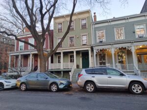 Houses on Adelphi Street, in the Fort Greene neighborhood of Brooklyn, NY via Wikimedia Commons, licensed under CC BY 3.0